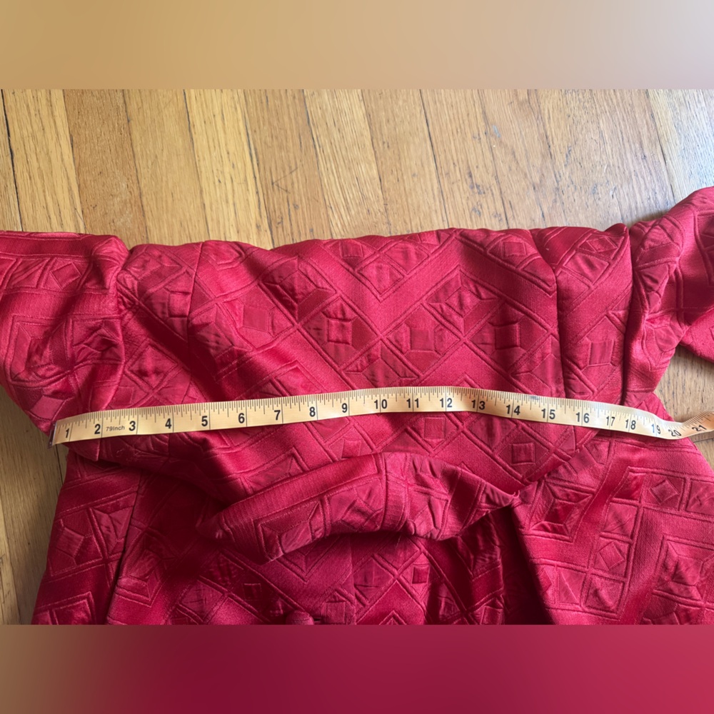 60s Vintage Malcolm Starr Red Satin Swing Coat - Picture 11 of 13